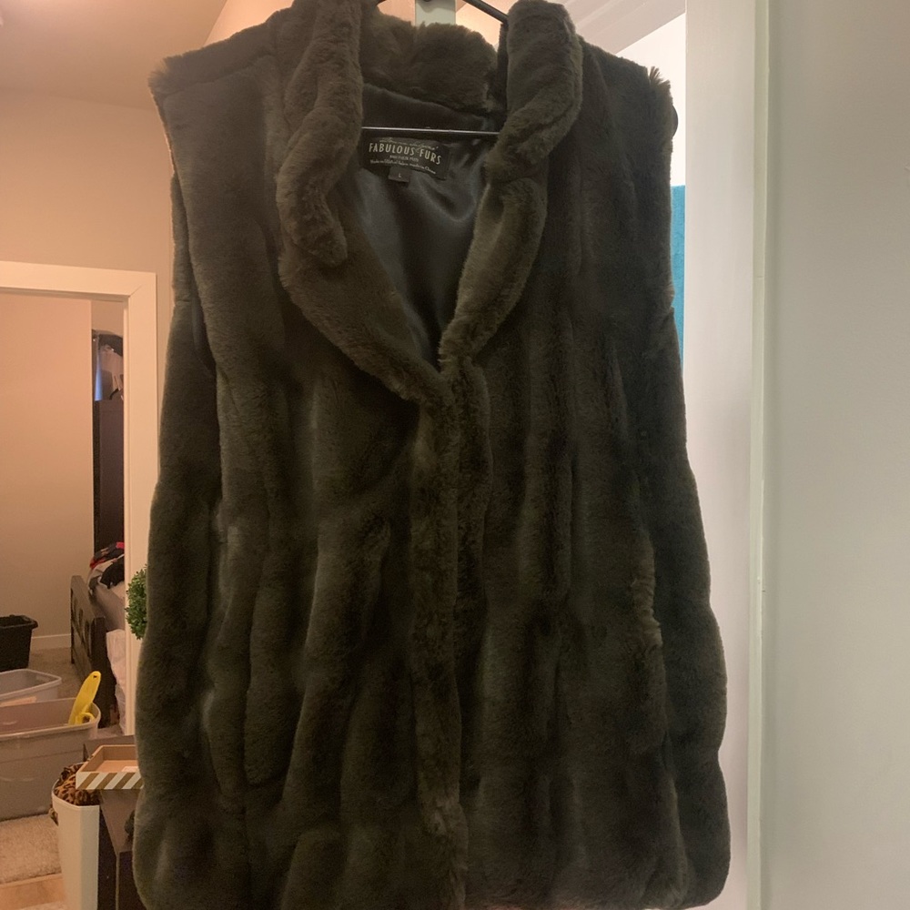 Brown furry vest
